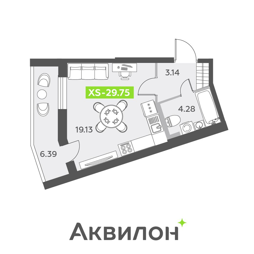 Студия 29 м2 в ЖК Аквилон All in 3.0 корпус null этаж 2
