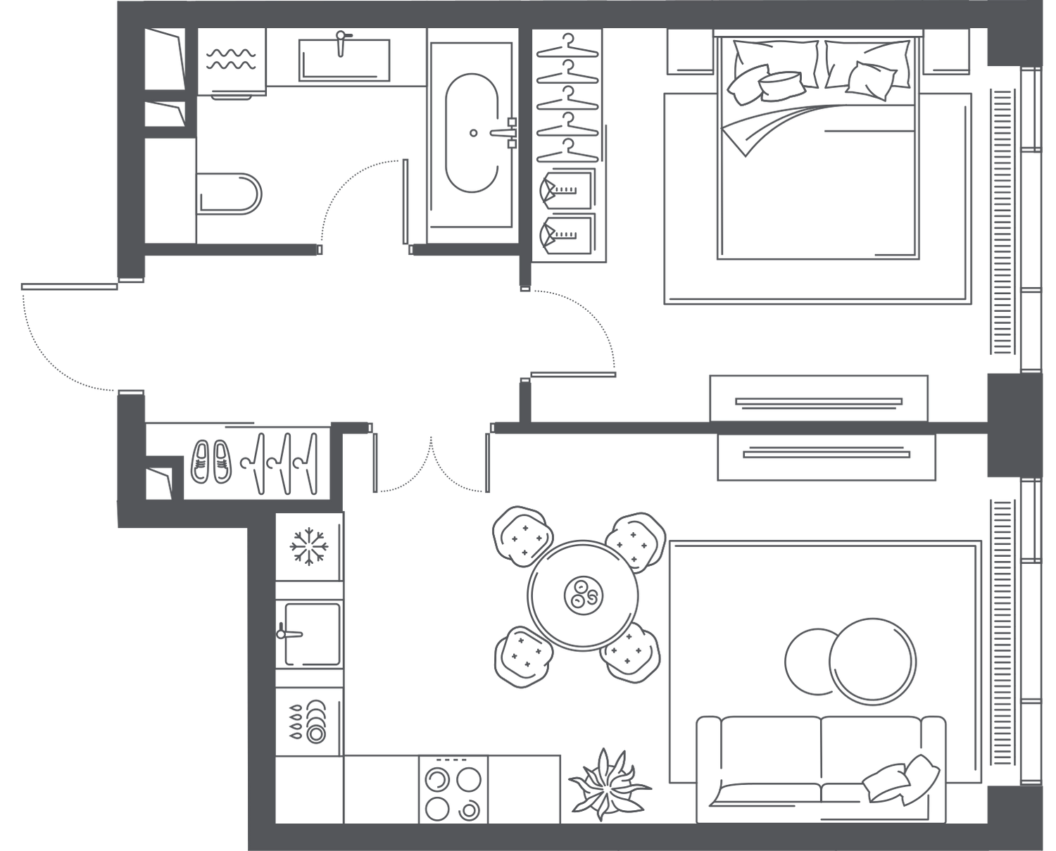 2-комнатная 47 м2 в ЖК Pride корпус null этаж 6