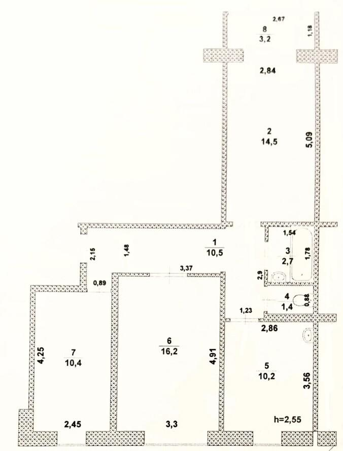 3-комнатная 65.9 м2 в ЖК undefined корпус null этаж 3