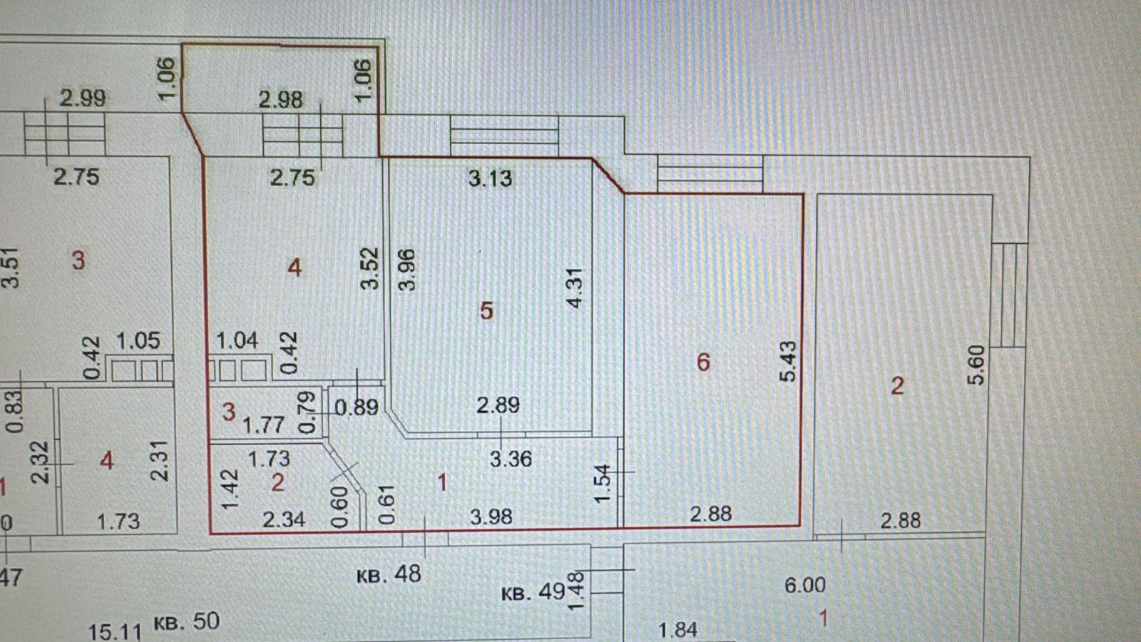 2-комнатная 44 м2 в ЖК undefined корпус null этаж 7