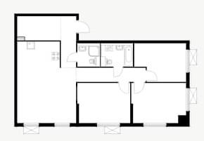 4-комнатная 72.1 м2 в ЖК undefined корпус null этаж 13
