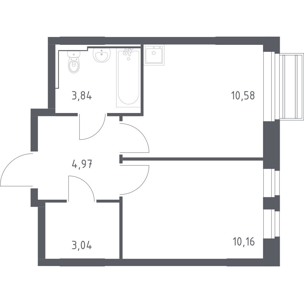 1-комнатная 32 м2 в ЖК Рублёвский Квартал корпус null этаж 7