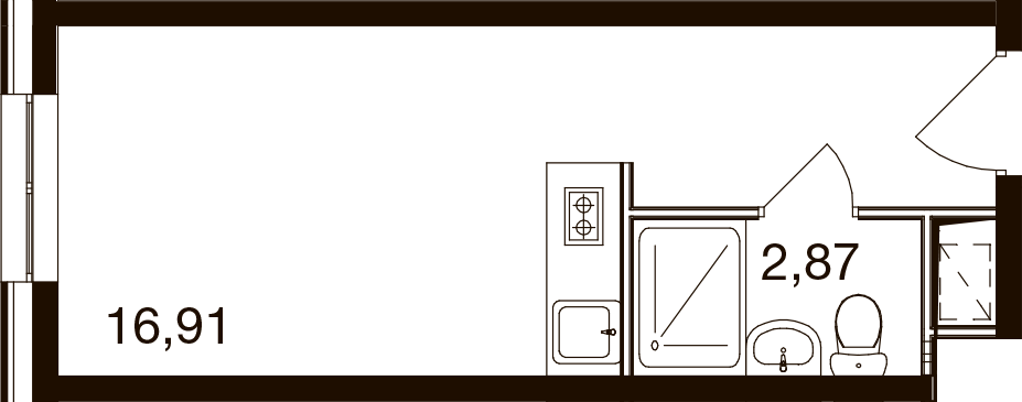 Студия 19 м2 в ЖК М1 Сколково корпус null этаж 17