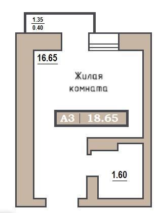 Студия 18.3 м2 в ЖК undefined корпус null этаж 5