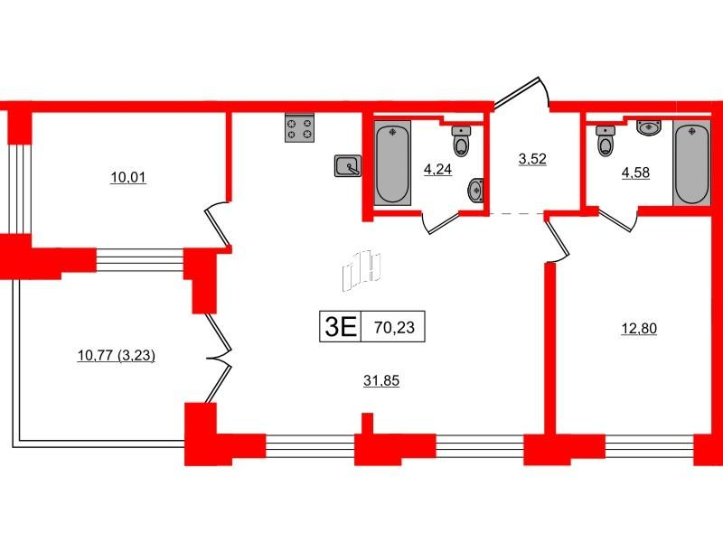 2-комнатная 67 м2 в ЖК Alpen корпус null этаж 10