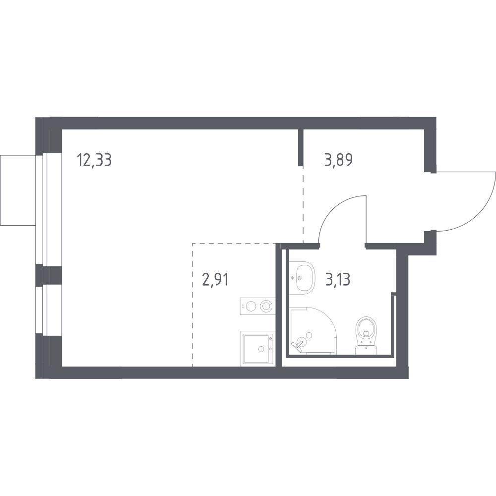 Студия 22 м2 в ЖК Молжаниново корпус null этаж 5