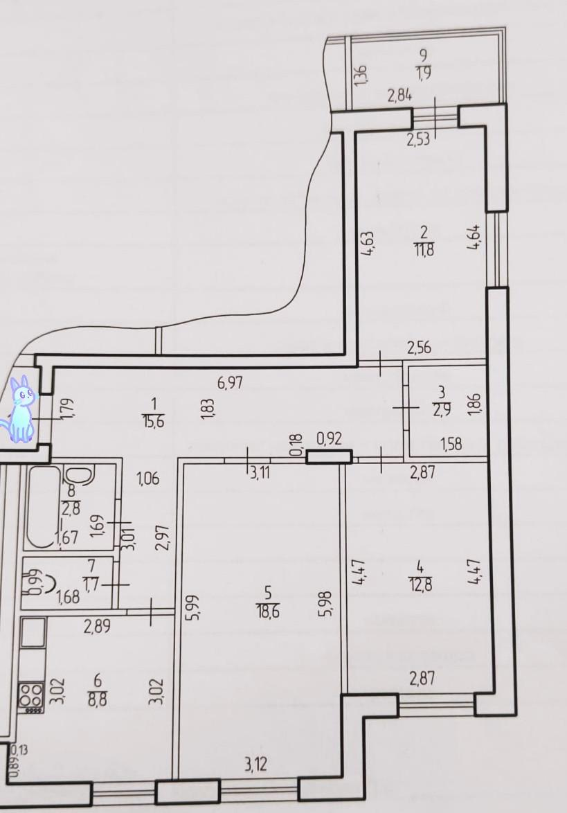 3-комнатная 75 м2 в ЖК undefined корпус null этаж 10