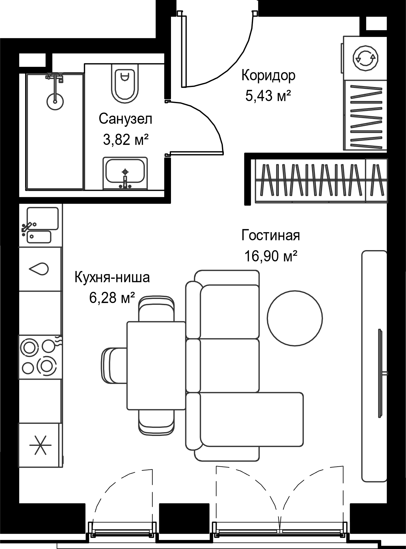 Студия 32 м2 в ЖК Селигер Сити корпус null этаж 16
