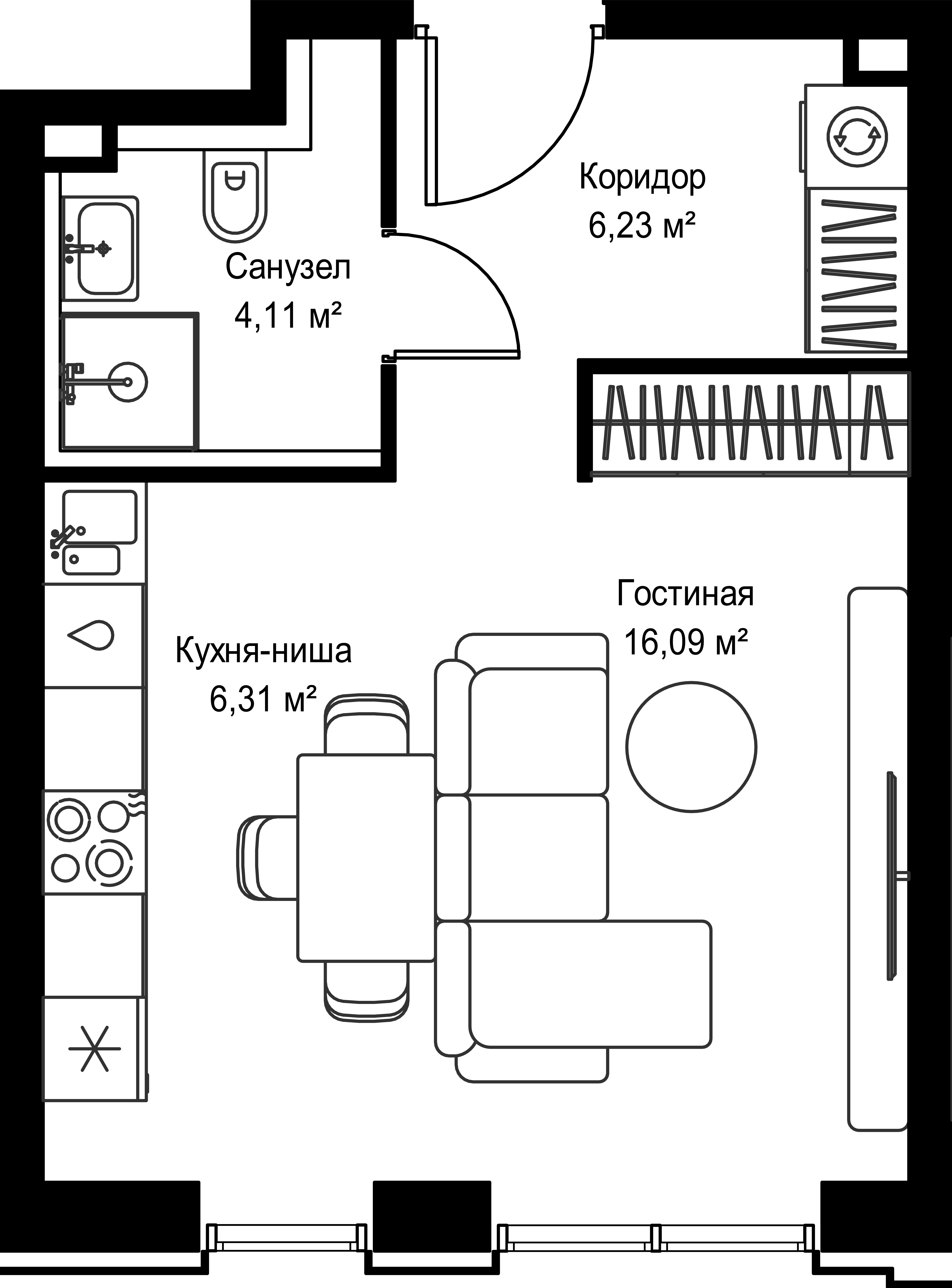 Студия 32 м2 в ЖК Селигер Сити корпус null этаж 35