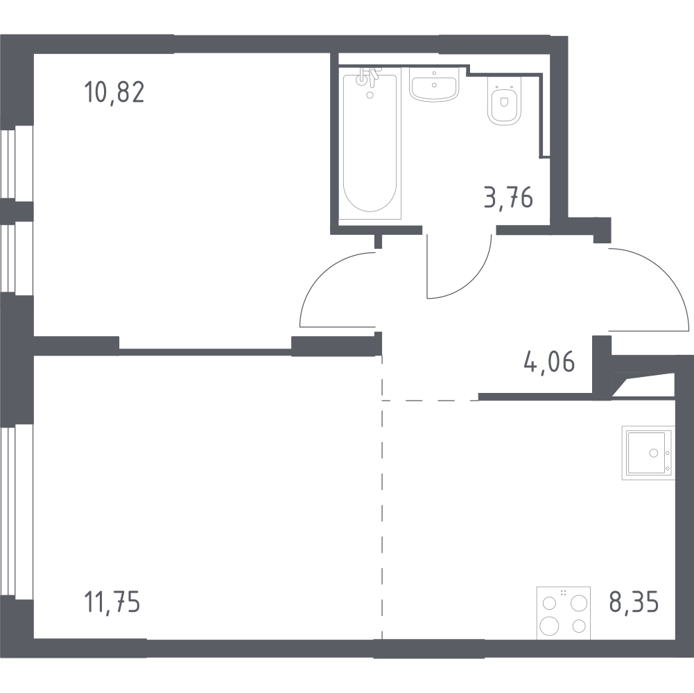 Студия 38 м2 в ЖК Остафьево корпус null этаж 5