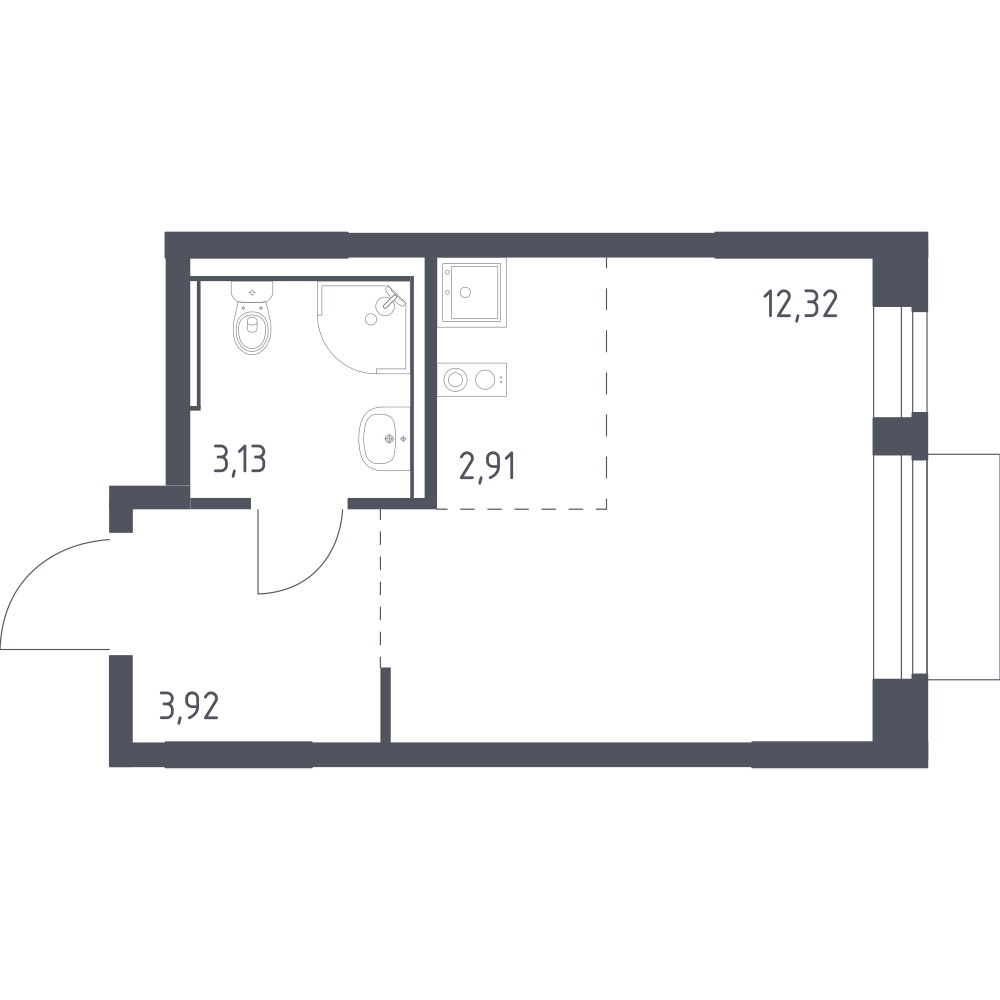 Студия 22 м2 в ЖК Молжаниново корпус null этаж 5