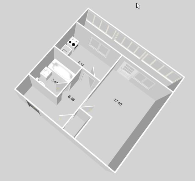 1-комнатная 39 м2 в ЖК undefined корпус null этаж 8