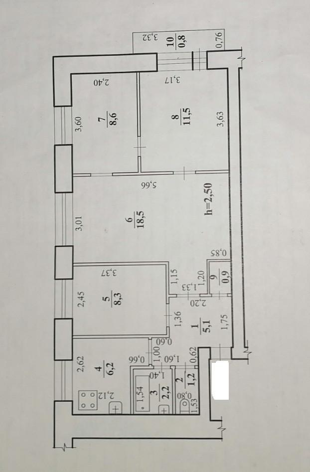 4-комнатная 62.5 м2 в ЖК undefined корпус null этаж 3