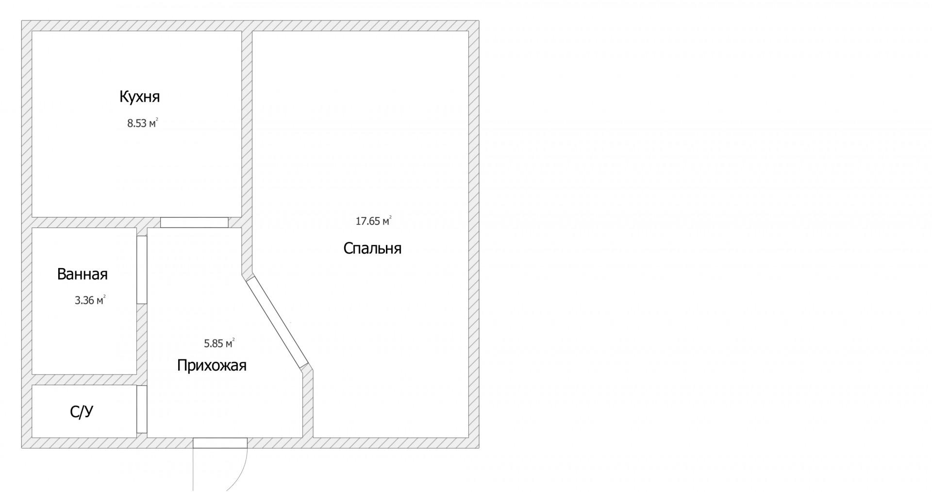 1-комнатная 38.6 м2 в ЖК undefined корпус null этаж 4