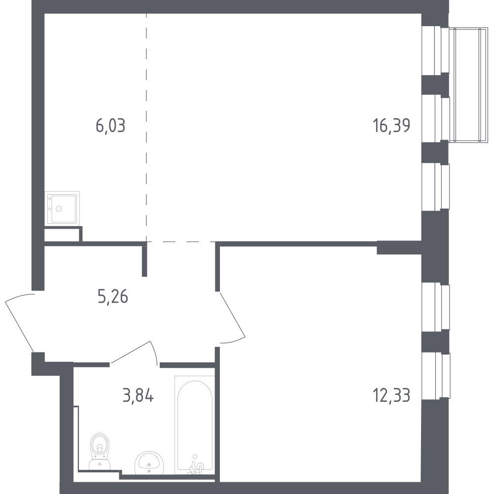 Студия 43 м2 в ЖК Рублёвский Квартал корпус null этаж 3
