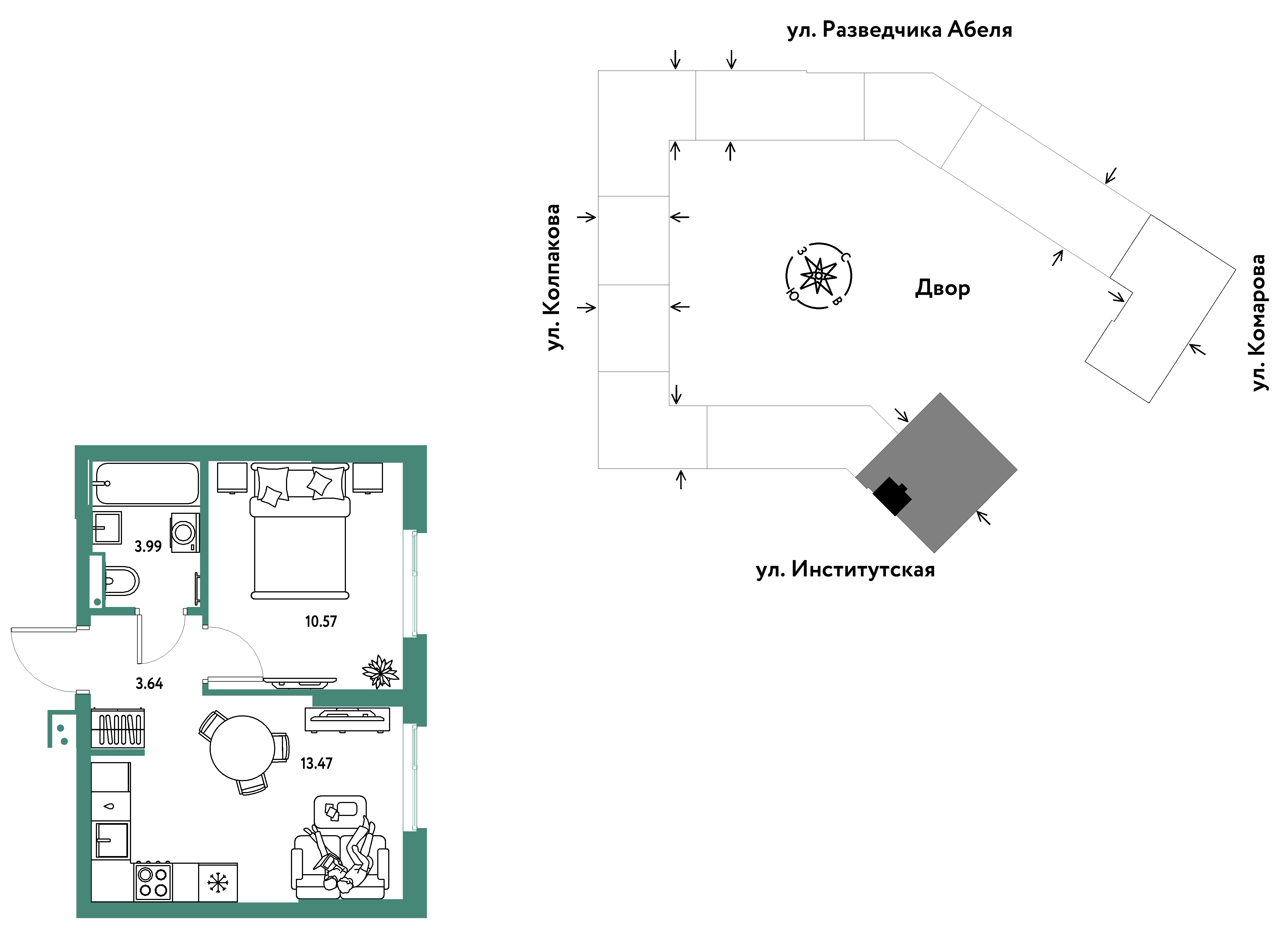 Студия 31 м2 в ЖК Страна.Парковая корпус null этаж 7