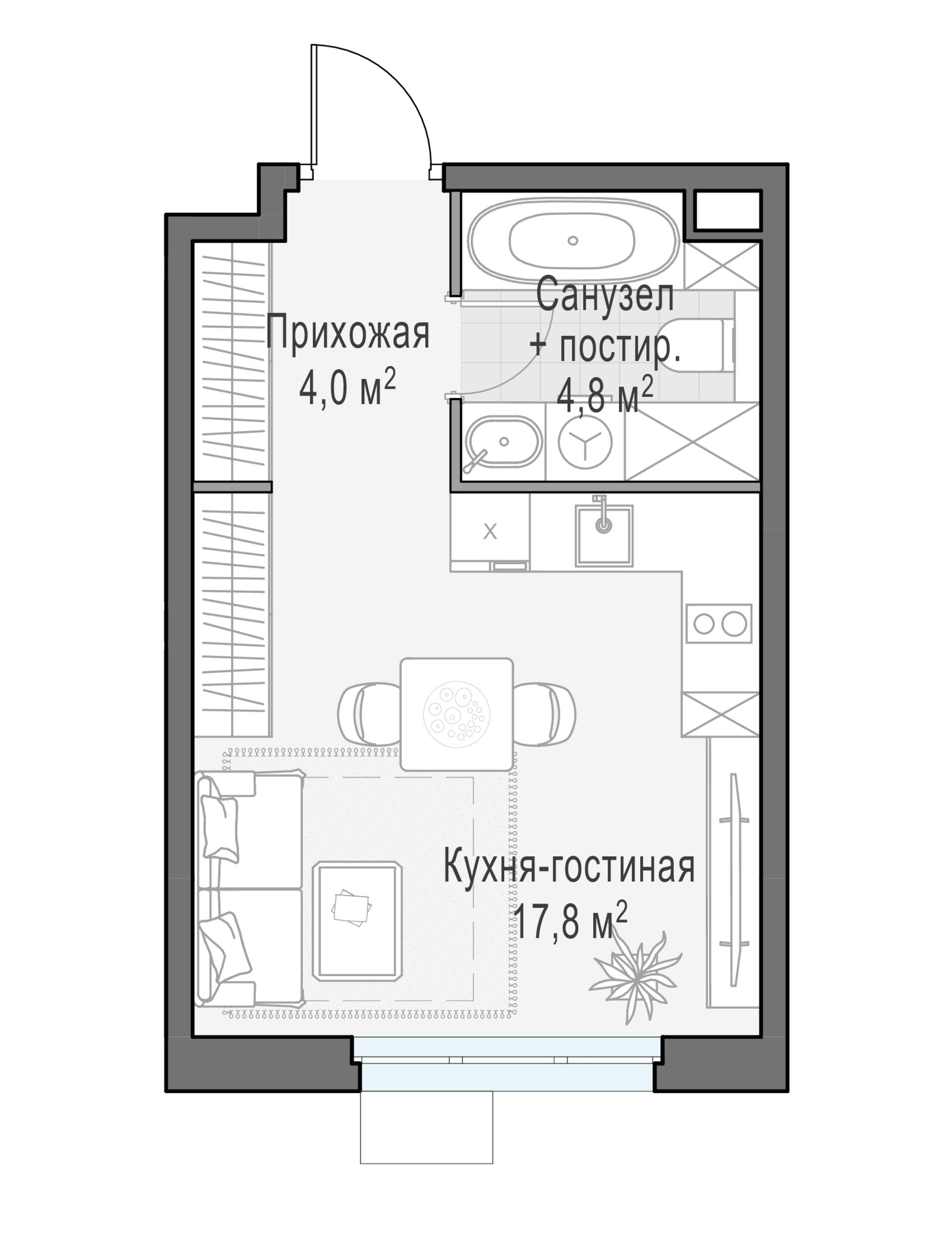 Студия 26 м2 в ЖК Жилой квартал «Новое Медведково» корпус null этаж 6