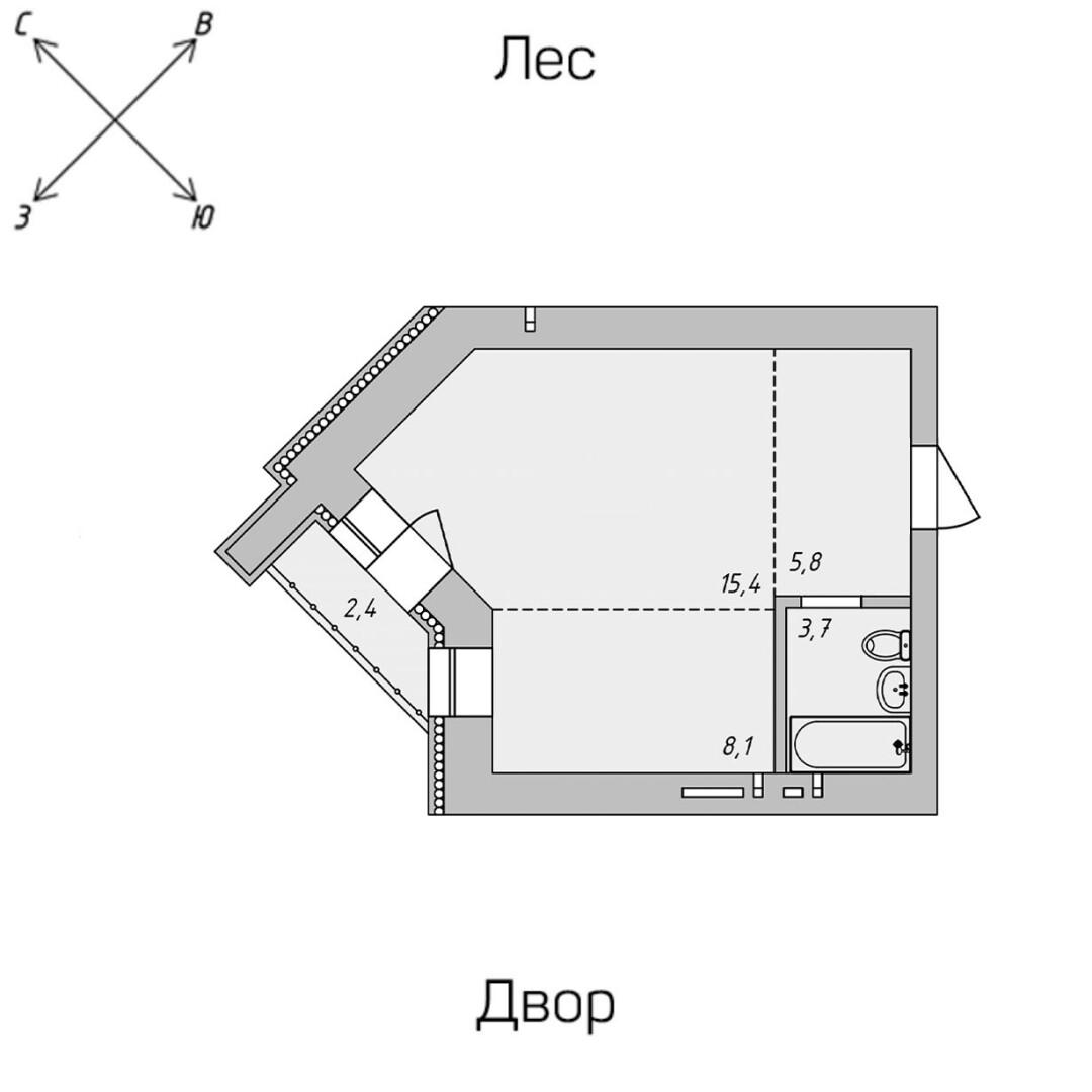 1-комнатная 35.6 м2 в ЖК undefined корпус null этаж 8