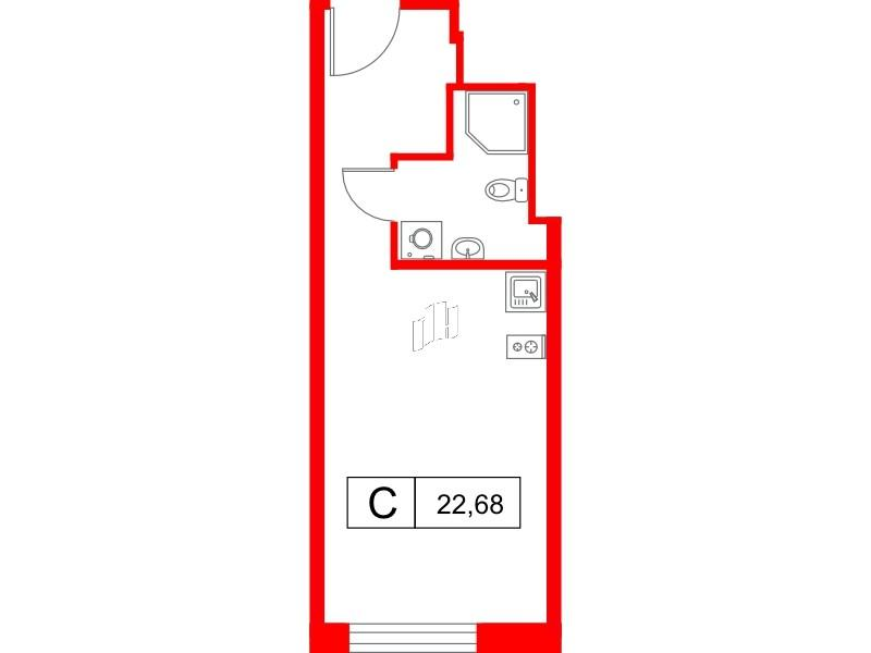 Студия 22 м2 в ЖК Saan корпус null этаж 14