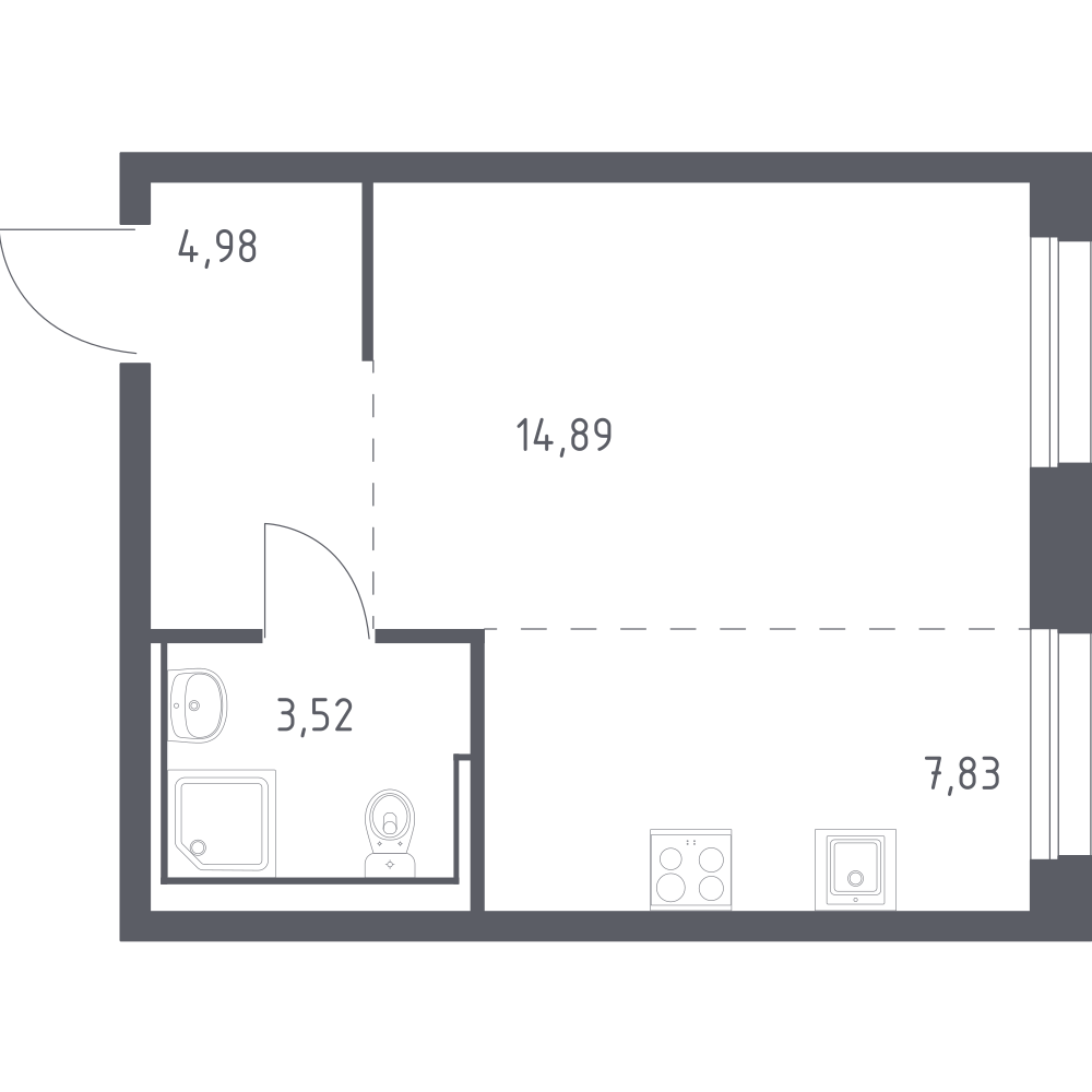 Студия 31 м2 в ЖК Маяк Днепровской корпус null этаж 26
