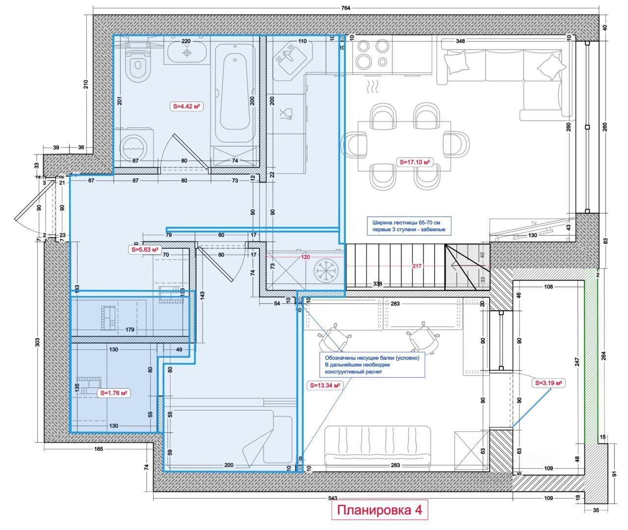 2-комнатная 60 м2 в ЖК undefined корпус null этаж 2