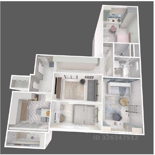 3-комнатная 72.6 м2 в ЖК undefined корпус null этаж 3