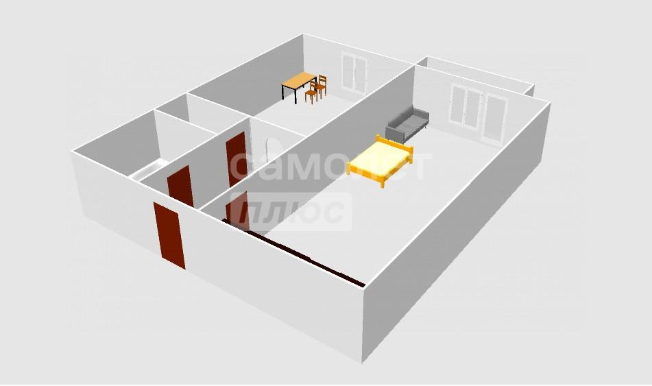 1-комнатная 38 м2 в ЖК undefined корпус null этаж 3