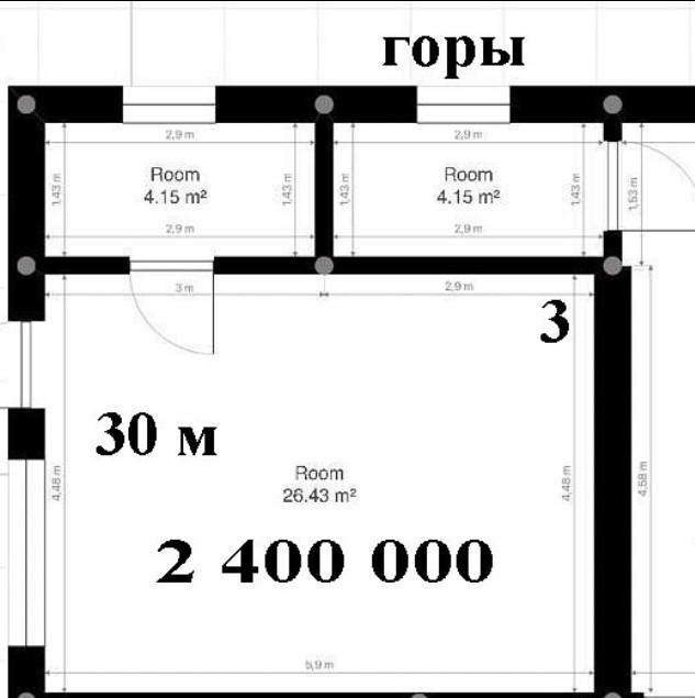 Студия 30 м2 в ЖК undefined корпус null этаж 1