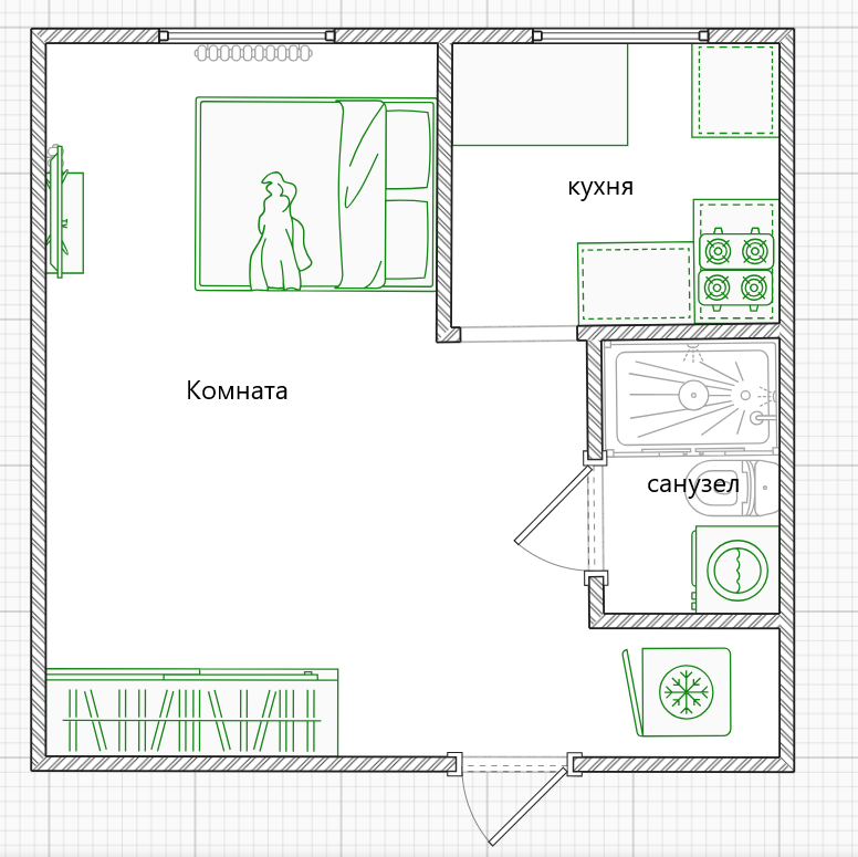 1-комнатная 30.2 м2 в ЖК undefined корпус null этаж 5