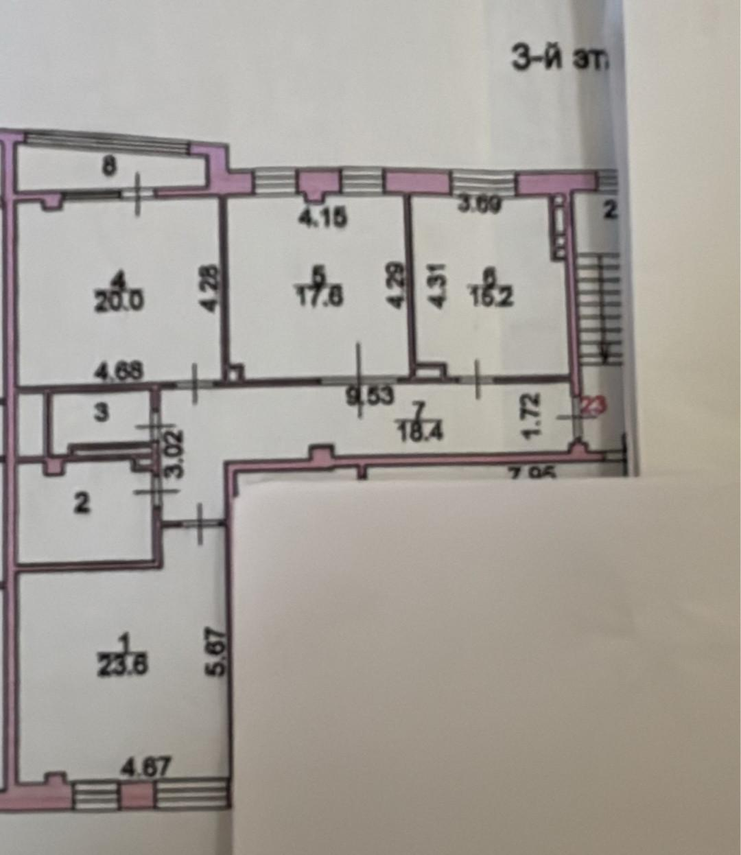 3-комнатная 104.6 м2 в ЖК undefined корпус null этаж 3