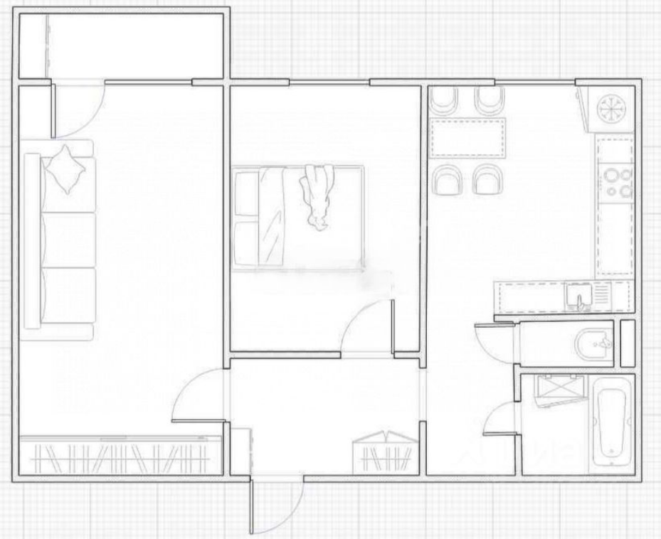 2-комнатная 52 м2 в ЖК undefined корпус null этаж 3