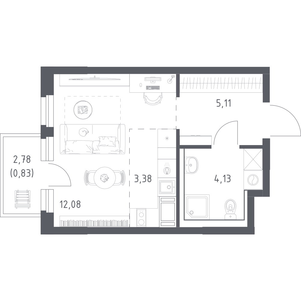 Студия 25 м2 в ЖК Новое Колпино корпус null этаж 5