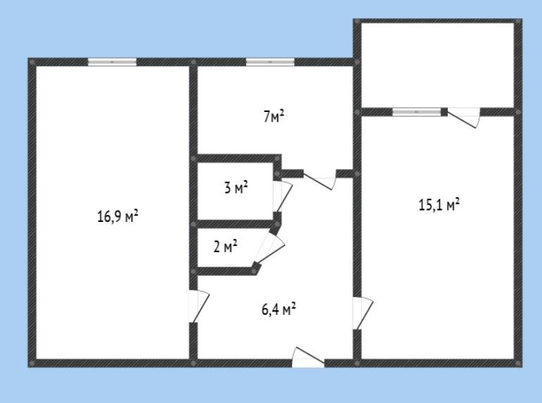 2-комнатная 56 м2 в ЖК undefined корпус null этаж 5