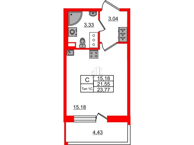 Студия 21 м2 в ЖК Setl Ривьера корпус null этаж 10