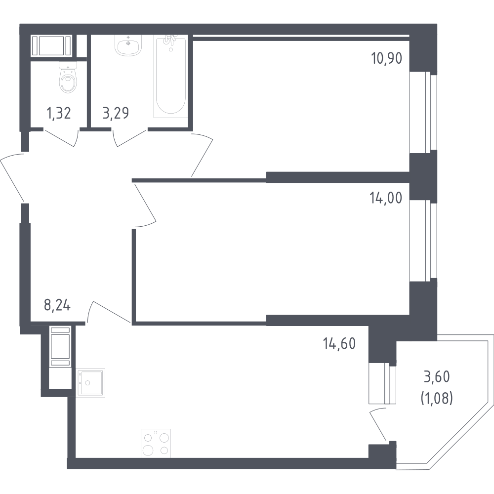 Студия 53 м2 в ЖК Живи! В Рыбацком корпус null этаж 5