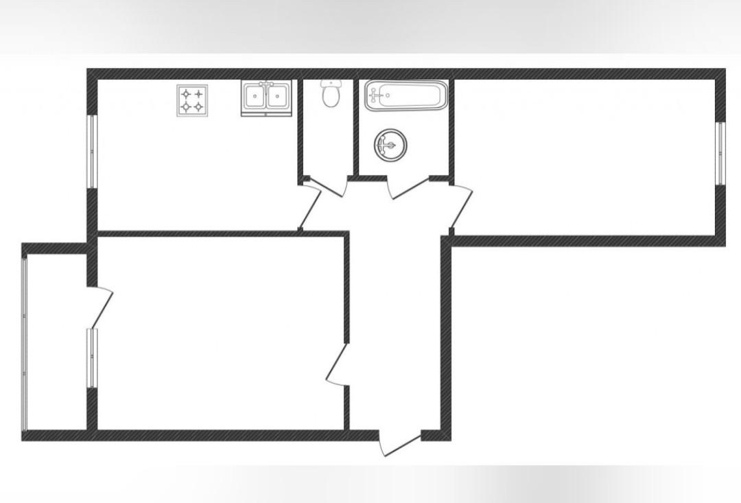 2-комнатная 52 м2 в ЖК undefined корпус null этаж 4