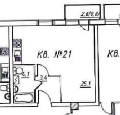 Студия 33 м2 в ЖК undefined корпус null этаж 3