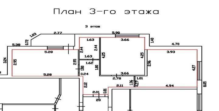 2-комнатная 63.2 м2 в ЖК undefined корпус null этаж 3