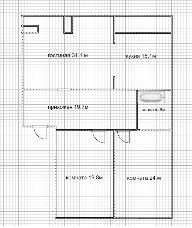 3-комнатная 118 м2 в ЖК undefined корпус null этаж 3