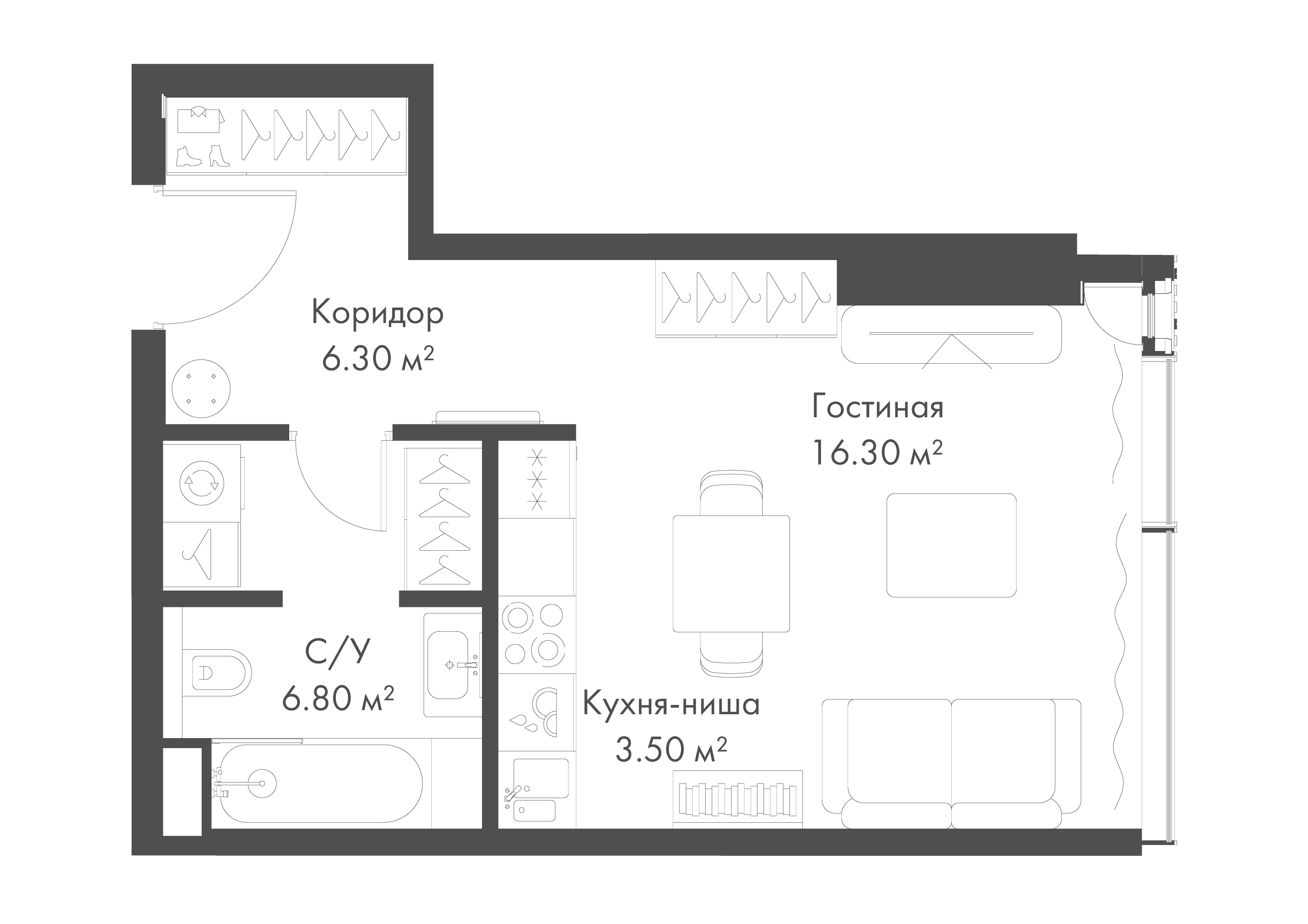 Студия 32 м2 в ЖК SLAVA корпус null этаж 4