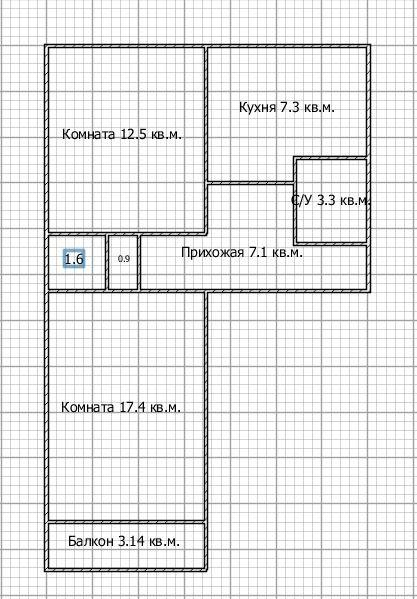 2-комнатная 50.1 м2 в ЖК undefined корпус null этаж 1