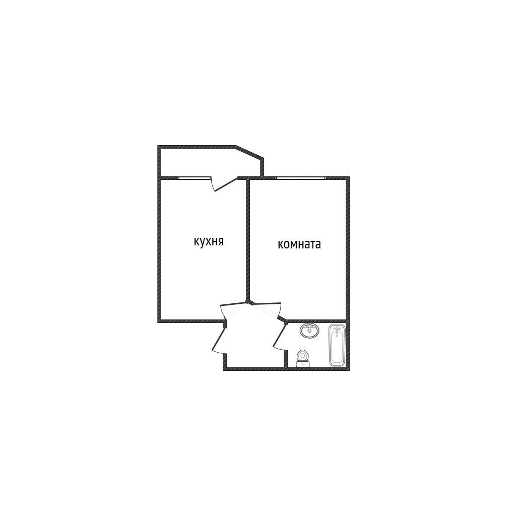 1-комнатная 36.6 м2 в ЖК undefined корпус null этаж 8