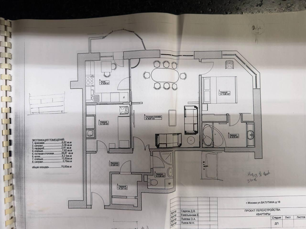 3-комнатная 77.9 м2 в ЖК undefined корпус null этаж 8