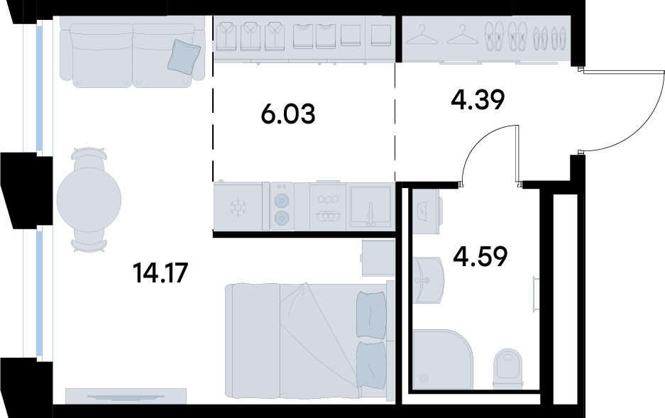 Студия 29 м2 в ЖК  GloraX Урицкого корпус null этаж 12