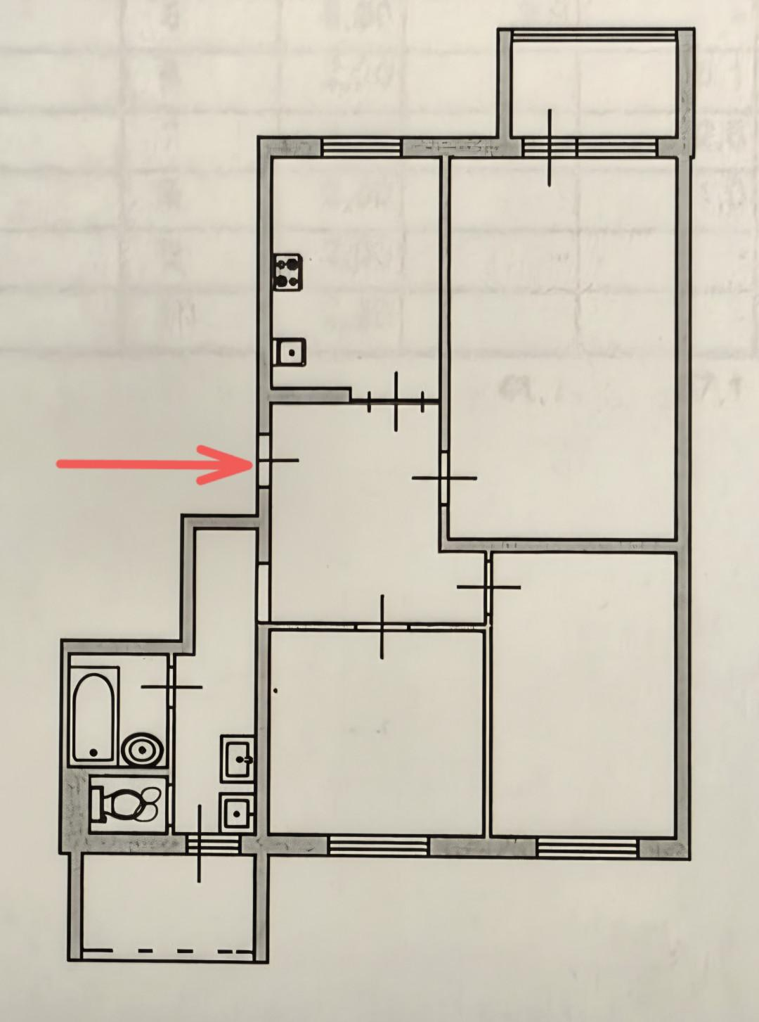 3-комнатная 68.4 м2 в ЖК undefined корпус null этаж 8