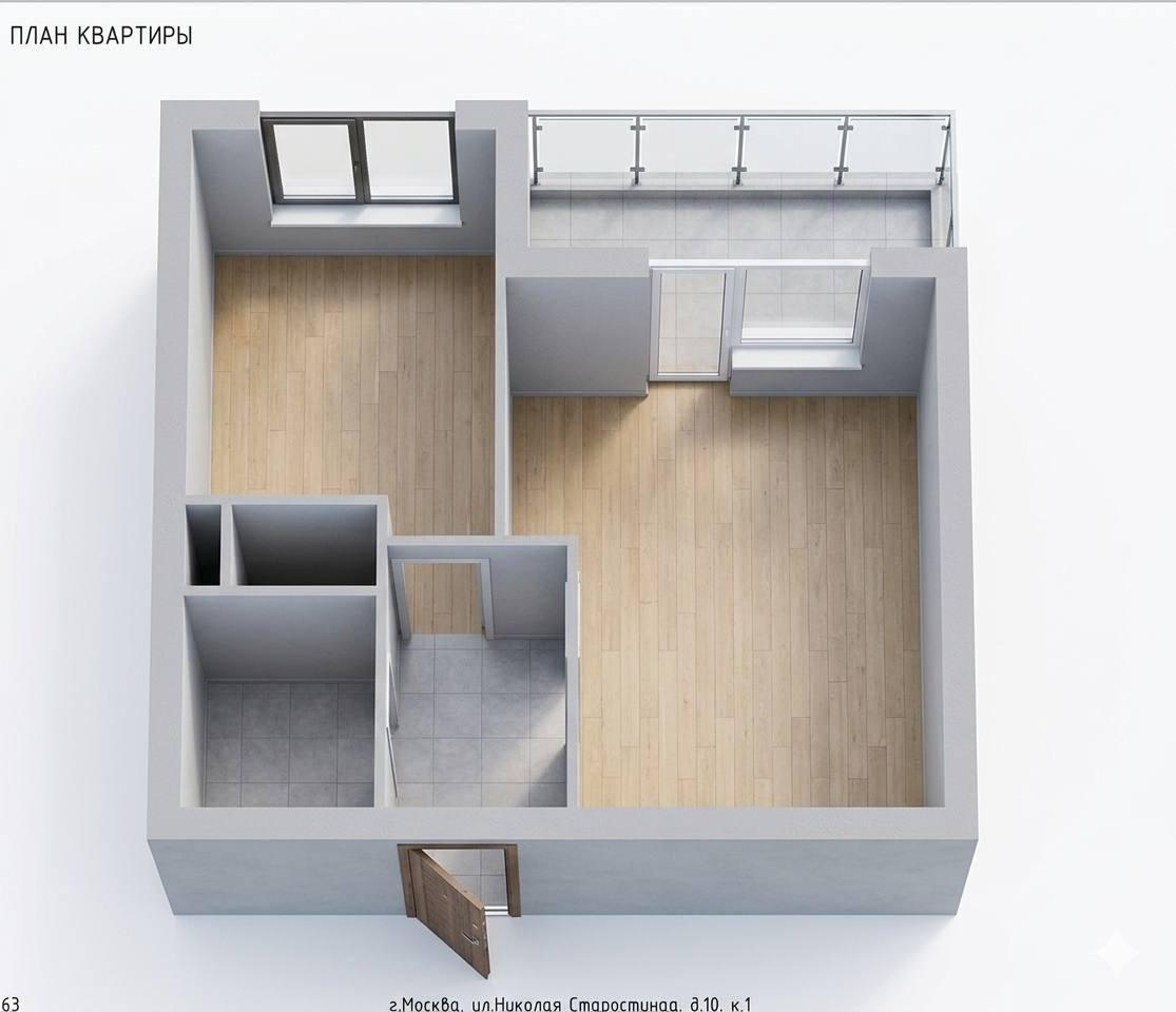 1-комнатная 44.7 м2 в ЖК undefined корпус null этаж 8