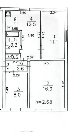 3-комнатная 55 м2 в ЖК undefined корпус null этаж 2