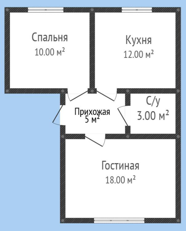2-комнатная 47 м2 в ЖК undefined корпус null этаж 4