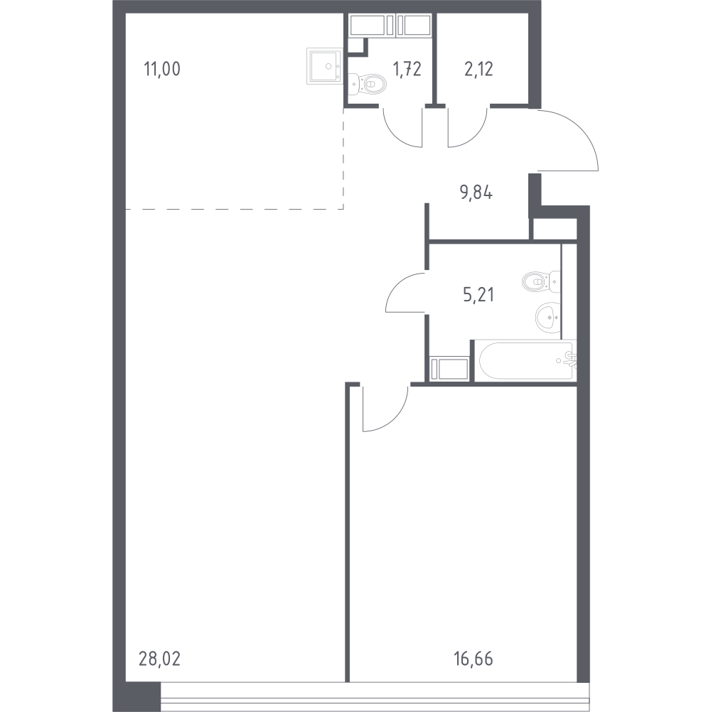 Студия 72 м2 в ЖК Октябрьская 98 корпус null этаж 8