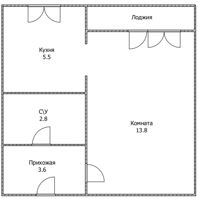 1-комнатная 25.7 м2 в ЖК undefined корпус null этаж 3